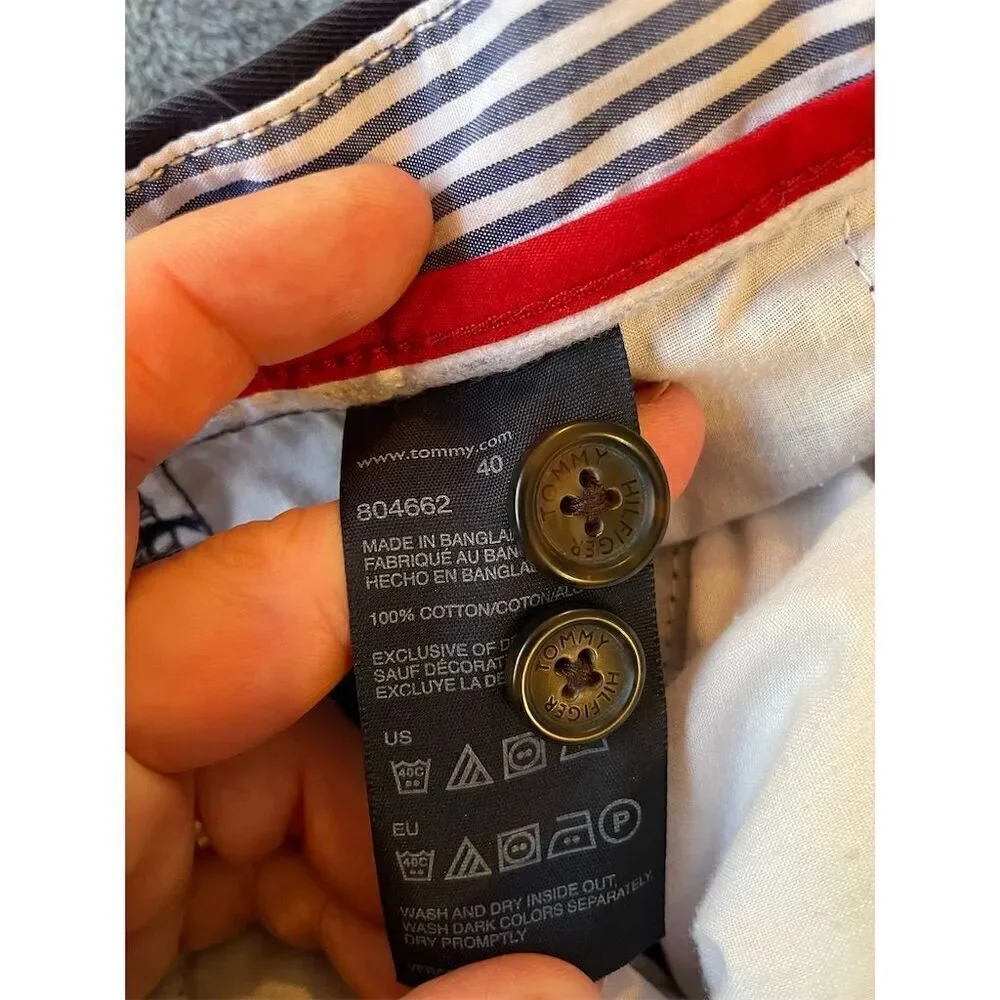 *3/$15 Tommy Hilfiger Men's Chino Shorts Size 40 NAVY Casual Solid - Picture 10 of 10